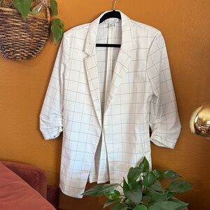 Rachel Zoe White Grid Women's Blazer